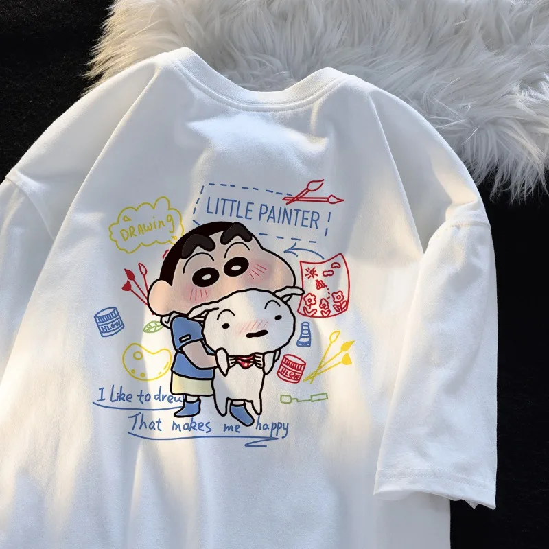 

Miniso Crayon Xiaoxin Embrace Xiaoxin Fashion Women Men T-Shirt Loose Comfortable Shirt Personalized Fashion Short Sleeve Tops