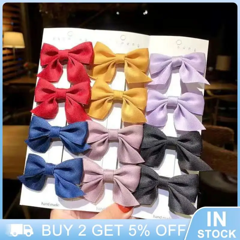 Bowknot Hair Clips Set Women Girls Sweet Print Bows Hairpins Ribbon Barrettes Trendy Hairpins Headwear Hair Accessories