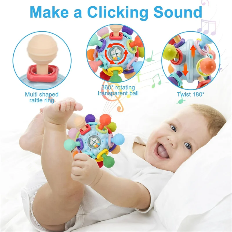 Atomic Ball Baby Montessori Zintuiglijk Speelgoed - Food Grade Speelgoed voor baby's voor 0-6, 6-12 maanden