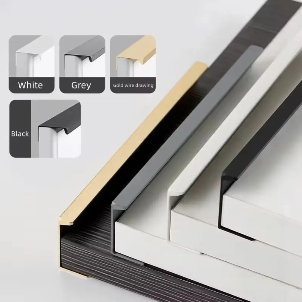 

Ручки для мебели из алюминиевого сплава, длинные, прочные, современный дизайн, скрытая установка, невидимые ручки