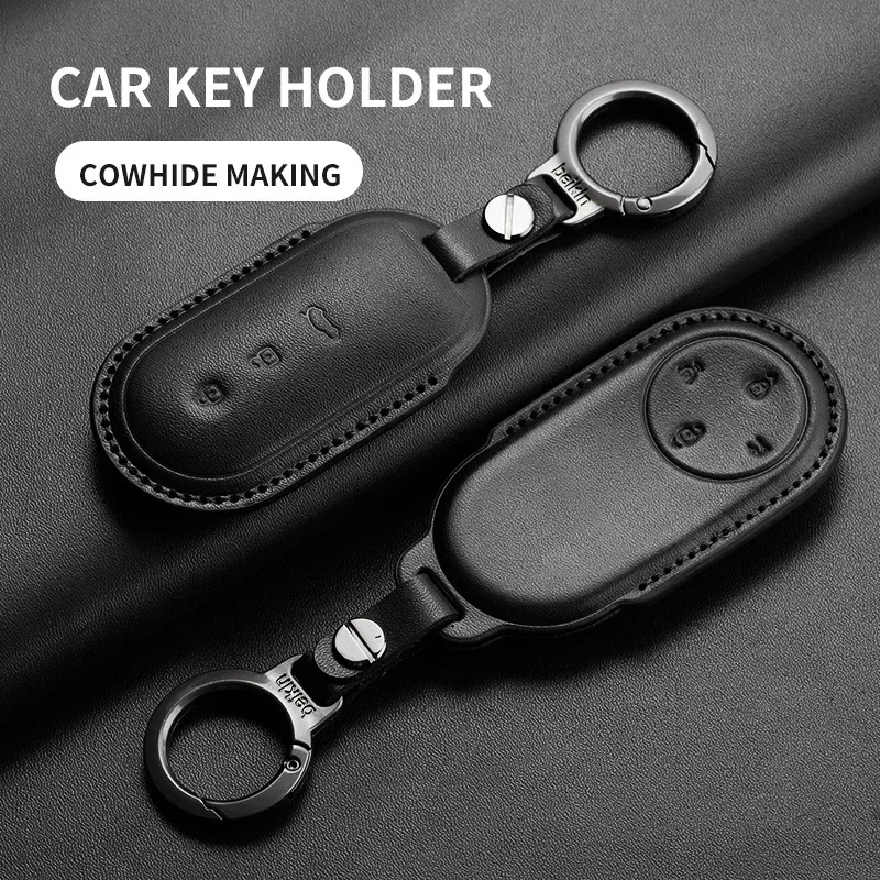 

Leather Car Key Case Cover For Huawei AITO M5 M7 M5EV M9 Car Key Protector Accessories For AITO M5 M7 M5EV M9 Car Key Keyring