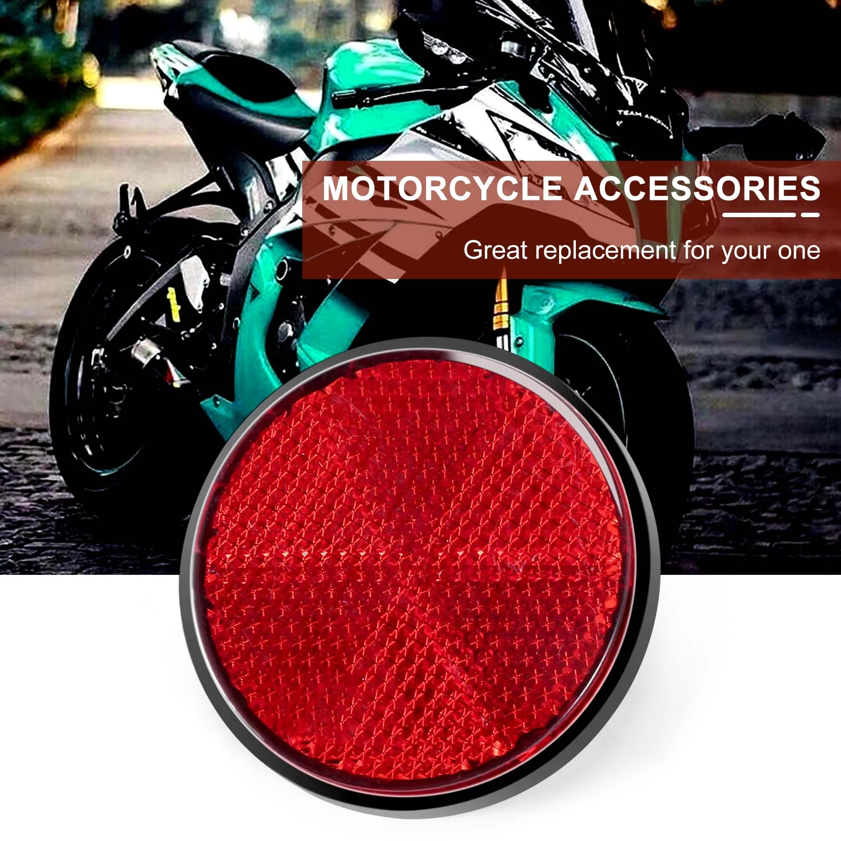 2pcs Round Red Reflector Universal For Motorcycle ATV 5.6*0.8cm