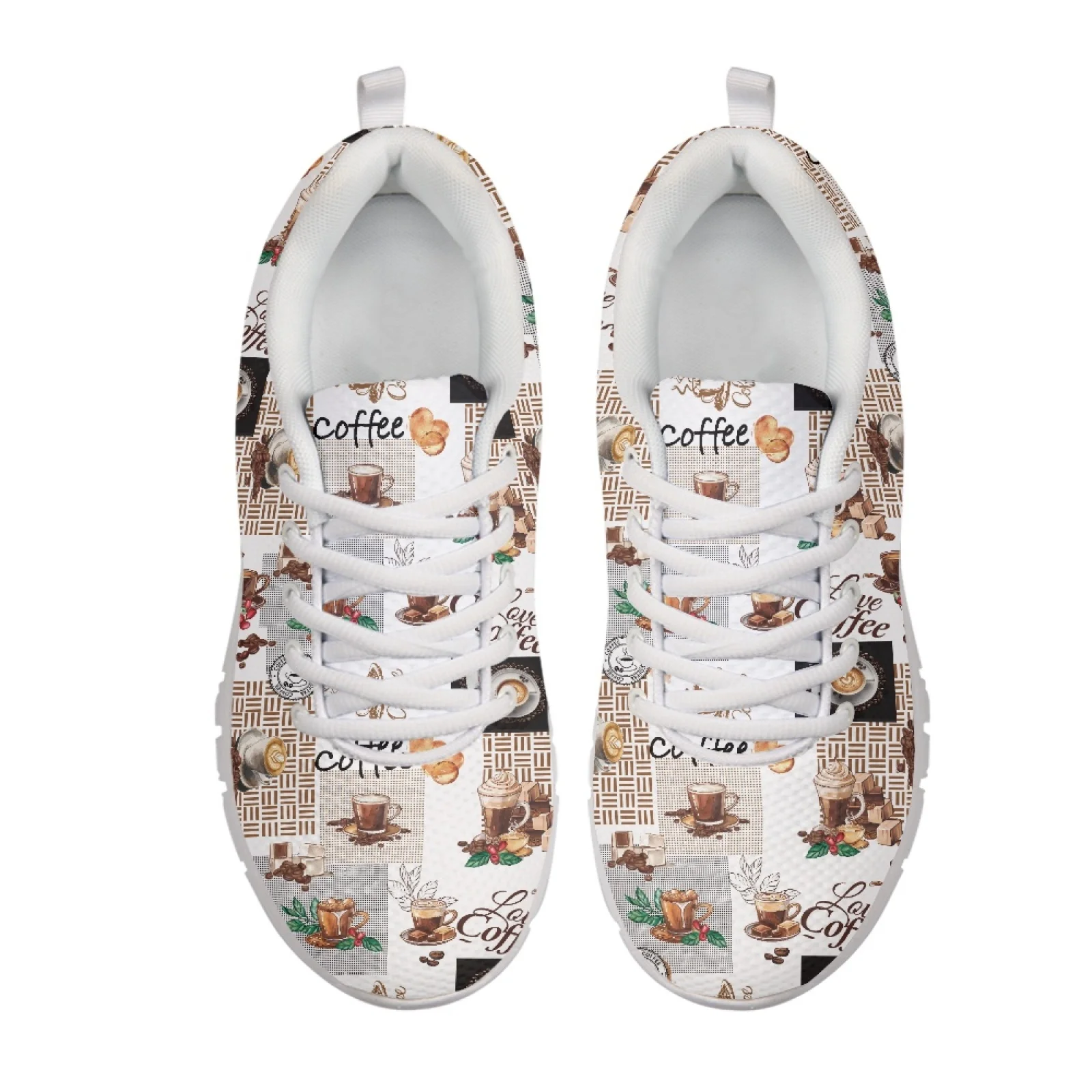 Coloranimal Love Coffee Cups 2026 Trending Running Shoes Womens Running Sports Shoes Anti-Slip Tennis Shoes for Lady