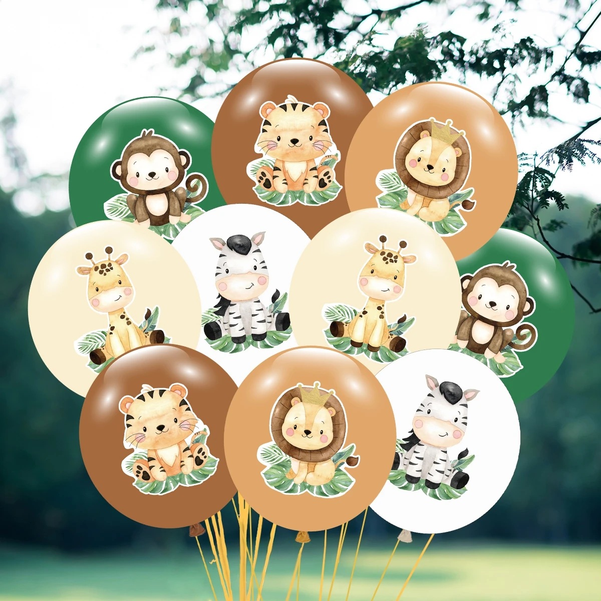 Animal Balloon Zoo Birthday Party Decoration Jungle Safari Animal Latex Balloon for Baby Shower Tropical Birthday Party Decor