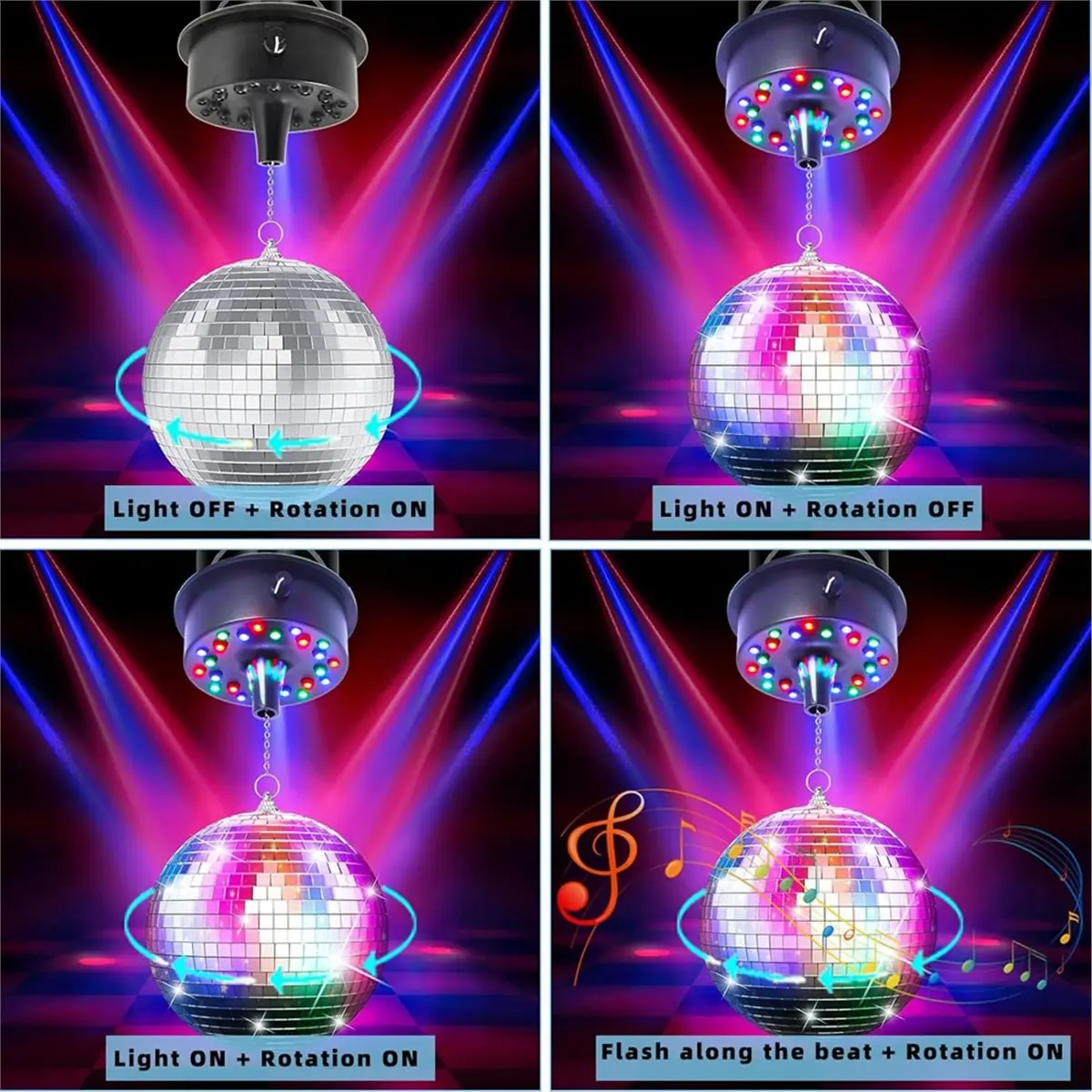 

Дистанционный вращающийся мотор для диско-шара, светящийся Spinner 23, светодиодный вращатель зеркала для домашнего декора (шар в комплект не входит)