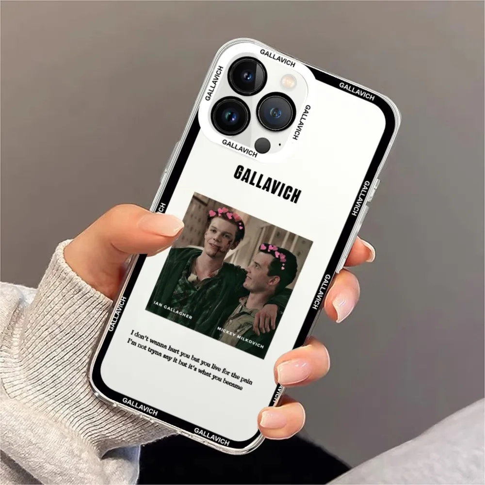 Gallavich Shameless American TV Phone Case For iPhone 11 12 Mini 13 14 Pro Max Transparent Shell