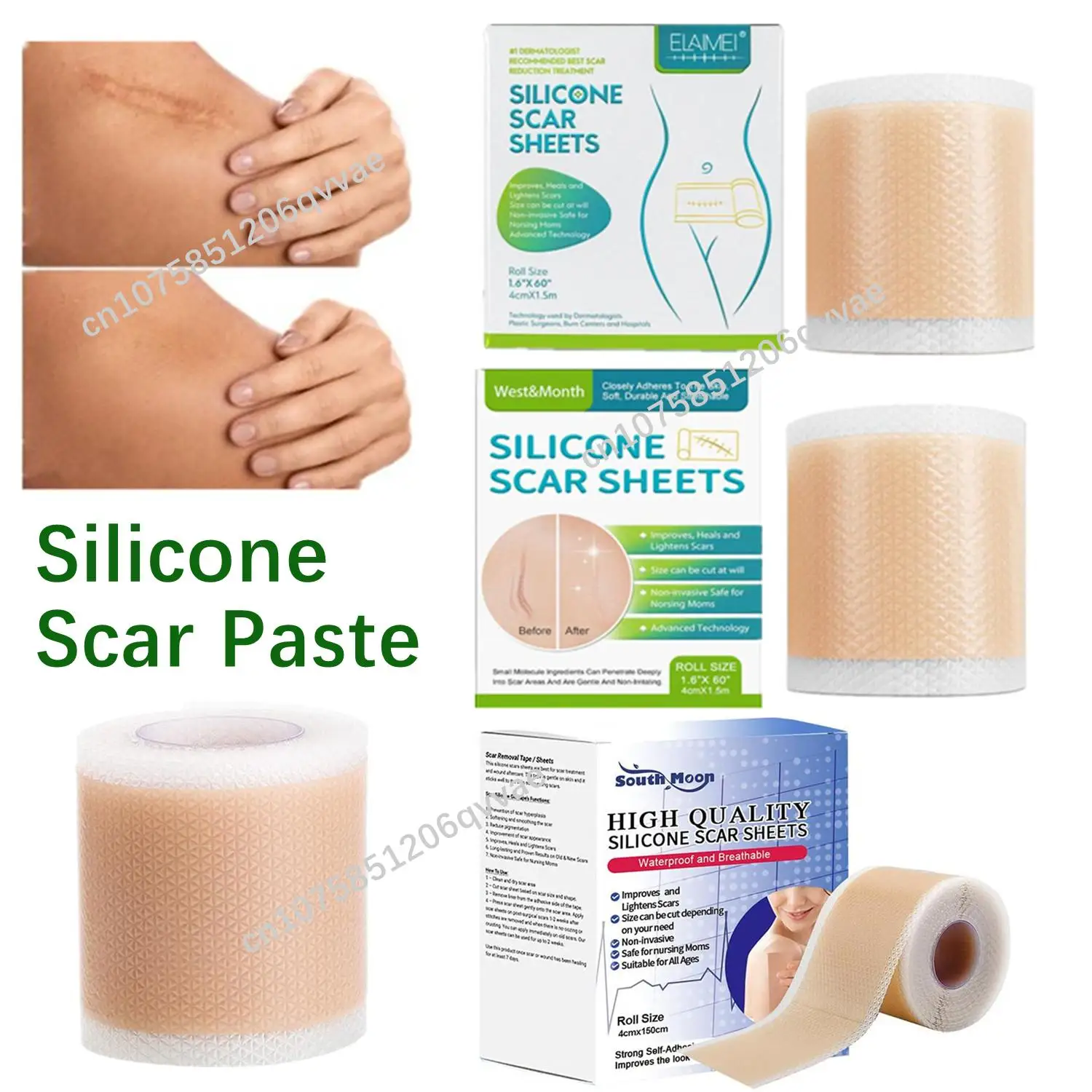 

4*1.5M Silicone Scar Paste Tape Roll Painless Effective For C-Section Keloid Surgery Burn Acne Scar Repair Tools Beauty Skin