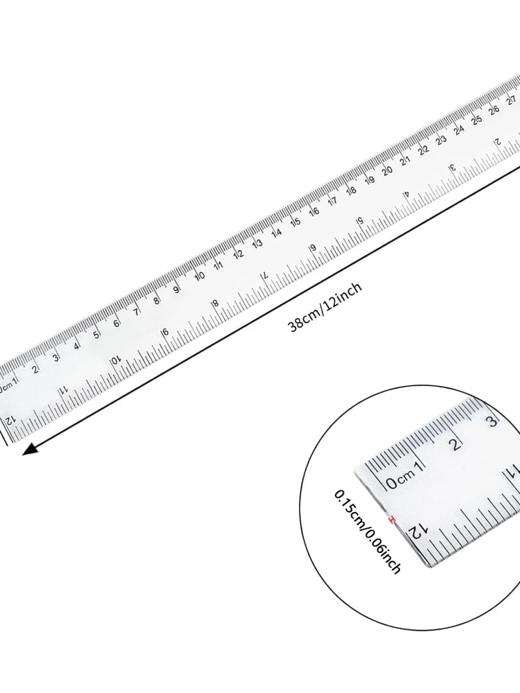 30 Packs Clear Plastic Ruler 12 Inch with Centimeter and Millimeter, Metric Rulers Bulk for Kids Classroom School Office