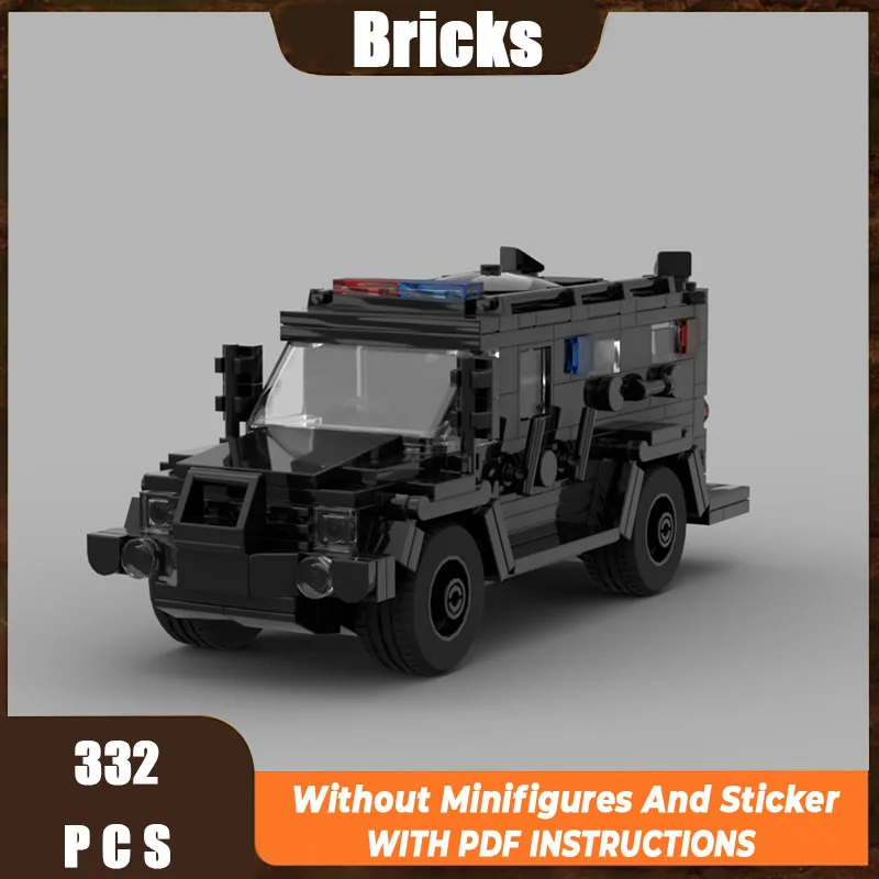 

Новые строительные блоки MOC, модель полицейского автомобиля, специальная полицейская многофункциональная бронеавтомобиль, детская игрушка, подарочный набор «сделай сам»