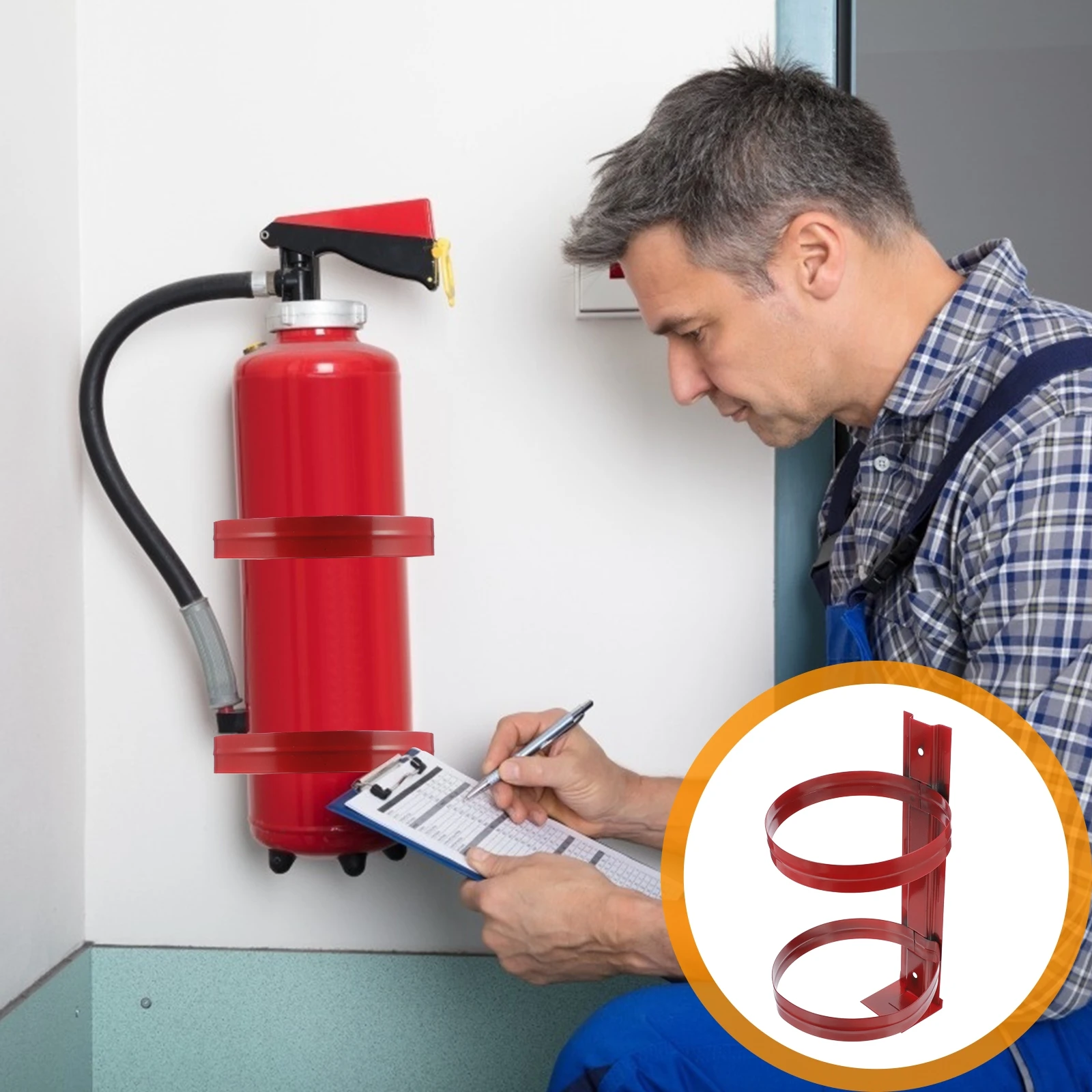 

Fire Extinguisher Hanger 4kg Wall Bracket Sturdy Rack Mount Holder Corrosion Resistant Smooth Surface Practical Use