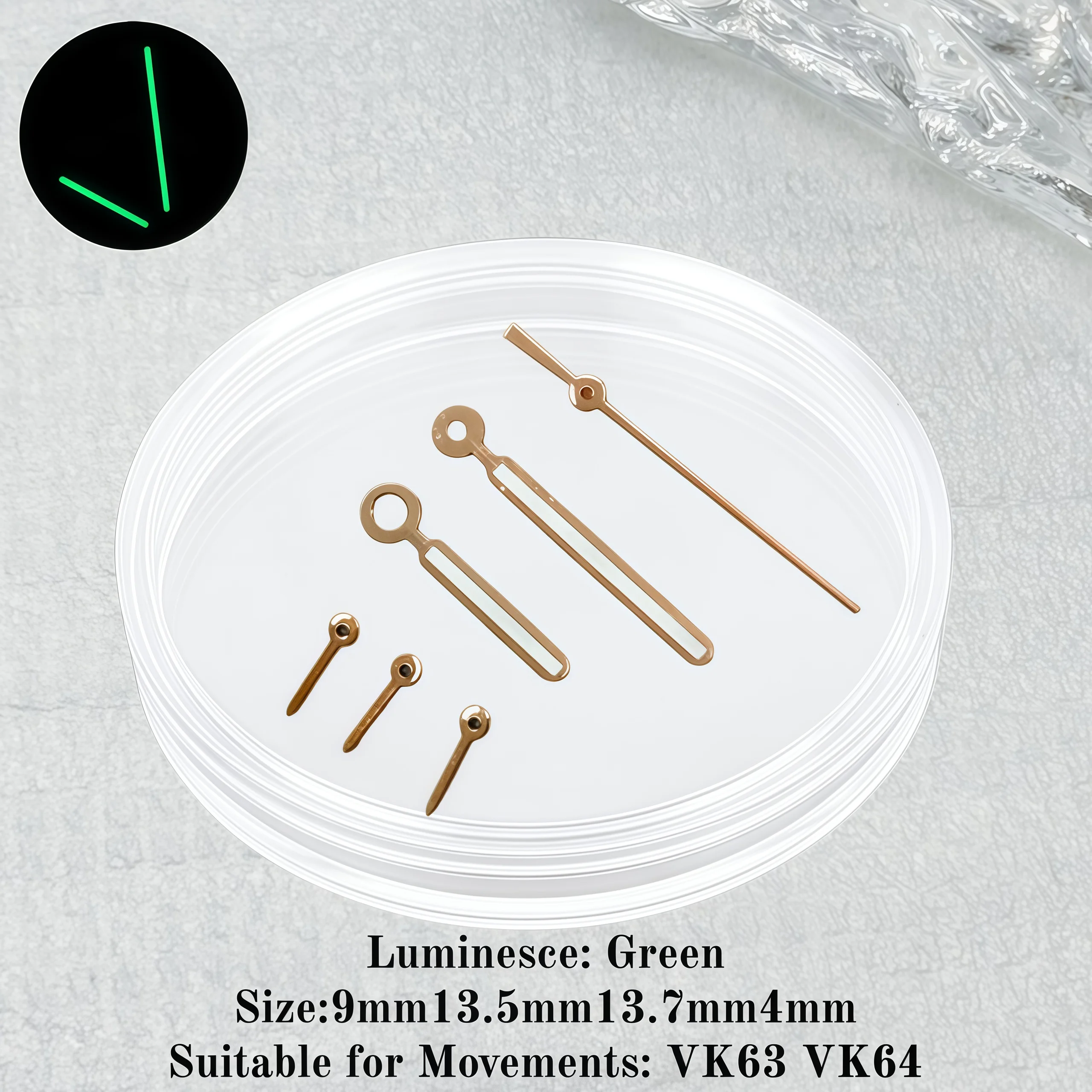 Multifunctional Watch Hands Green Luminous Hands Watch Repair Parts Compatible for Royal Oak VK63 Quartz Movement image 5