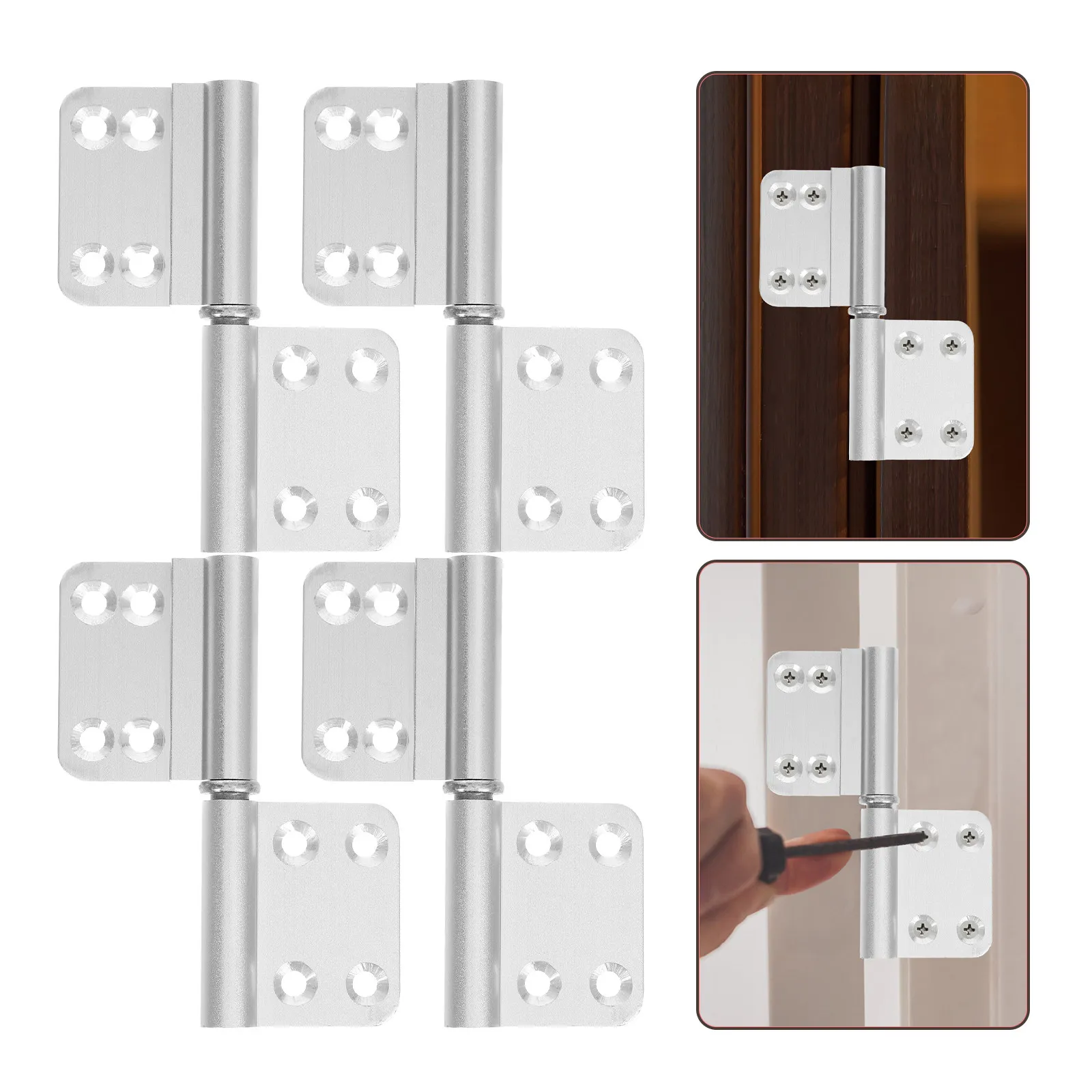 

6 комплектов съемных петель для дверей ванной комнаты, усиленные петли-флаги, подходят для дверей, открывающихся в обе стороны, для использования внутри и снаружи помещений