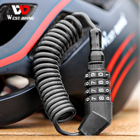 4 Digit Password Mini Bike Helmet Lock Portable Motorcycle Helmet Wire Anti-theft Cable Scooter Padlock Bicycle accessories