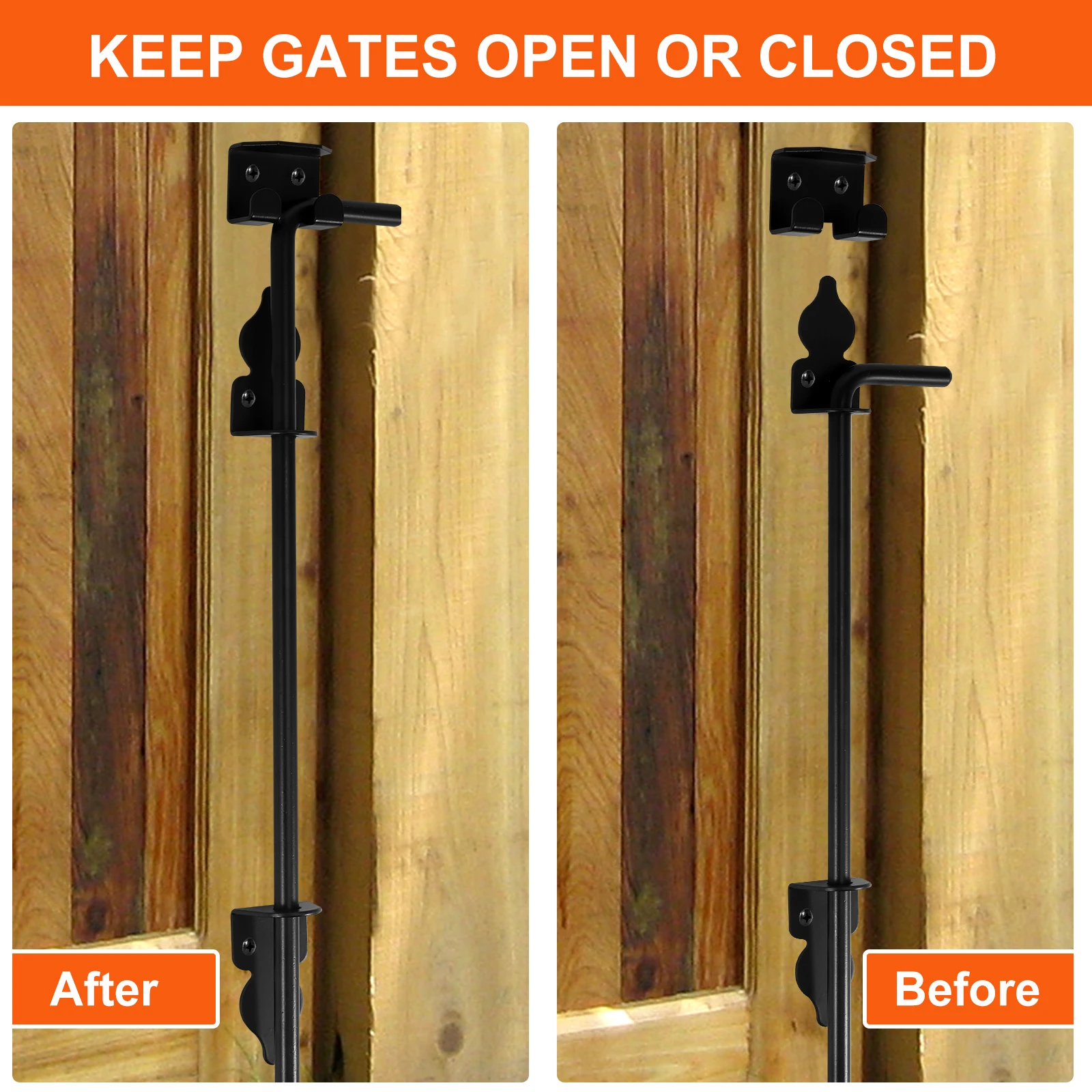 Slide Bolt Latch Gate Drop Rod Kit 12 inch/18 inch French Door Lock Door Bolt Lock Slide Gate Cane Bolt Stainless Steel Door Lat