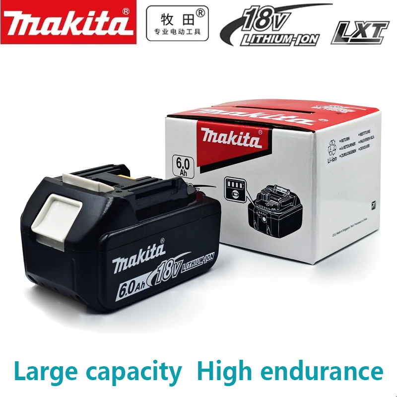 

100% оригинальная батарея Makita 18 В, 6 Ач, BL1850B BL1850 BL1860 BL1840 BL1830B BL1815, сменная литиевая батарея