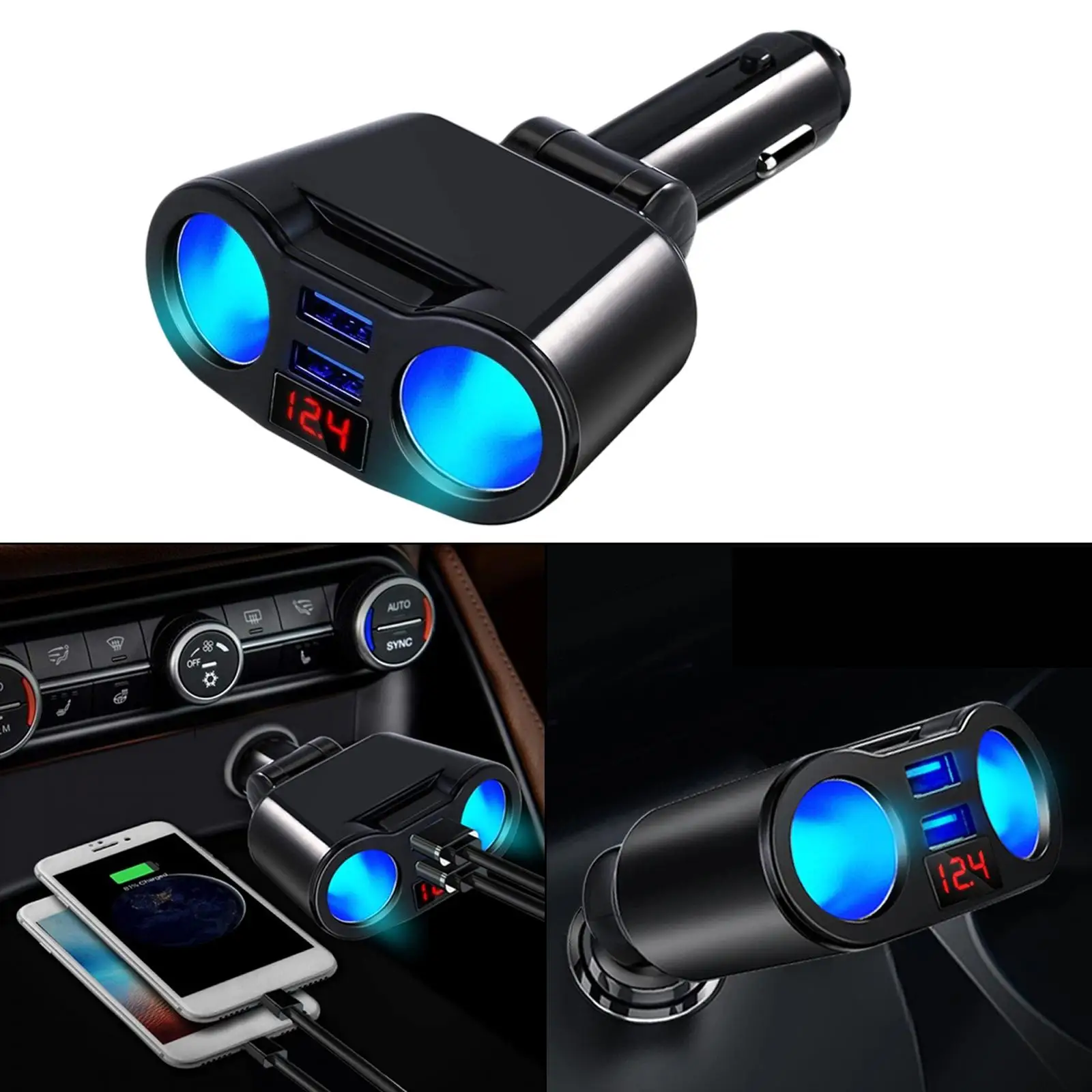 Car Cigarette Lighter Adapter Charger Plug Supplies for Phones MP3 MP4