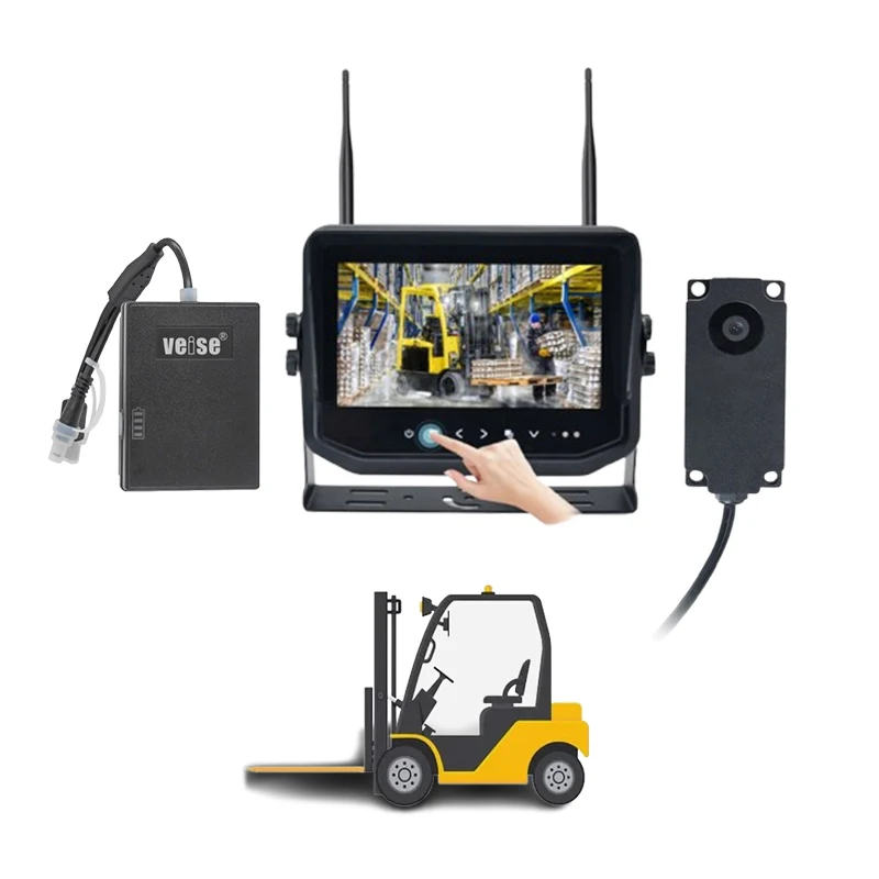 نظام كاميرا رافعة شوكية لاسلكية مقاومة للماء، شاشة رافعة شوكية AHD قابلة لإعادة الشحن، كاميرا مثبتة على ذراع الشوكة المغناطيسية #1