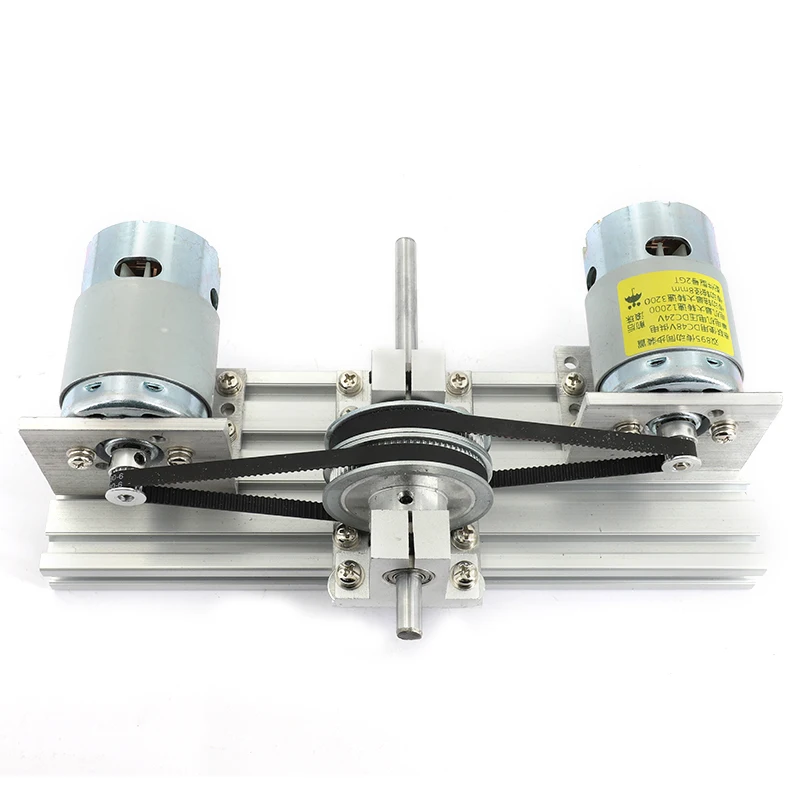 

895 DC Motor Dual Spindle Motor Drive Kit Timing Belt Pulley 60mm 80mm Teeth Synchronous Wheels High Torque Speed for Polishing