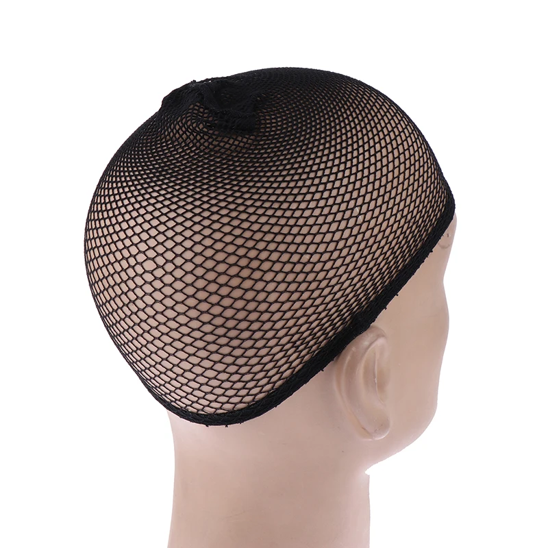 Berretto a cupola in rete nera Berretto in tessuto per capelli in spandex elasticizzato senza colla traspirante per realizzare parrucche