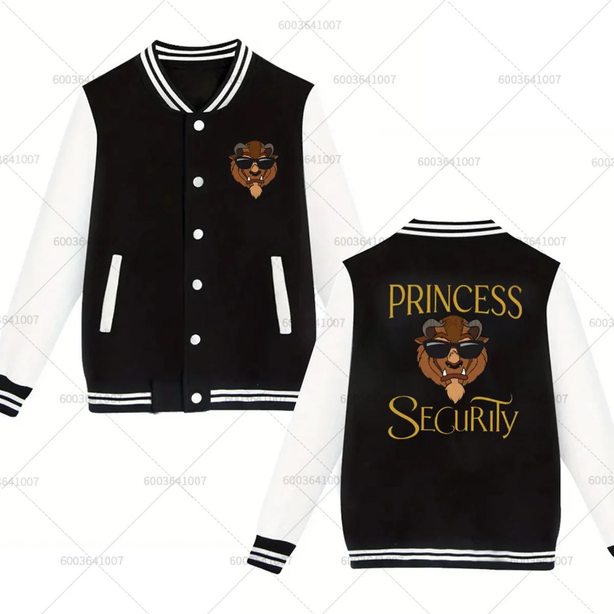 

Disney Beauty and The Beast Princess Security Men's Women Baseball Jacket Sports Autumn Winter Coats Fleece O-Neck Hoodies Tops