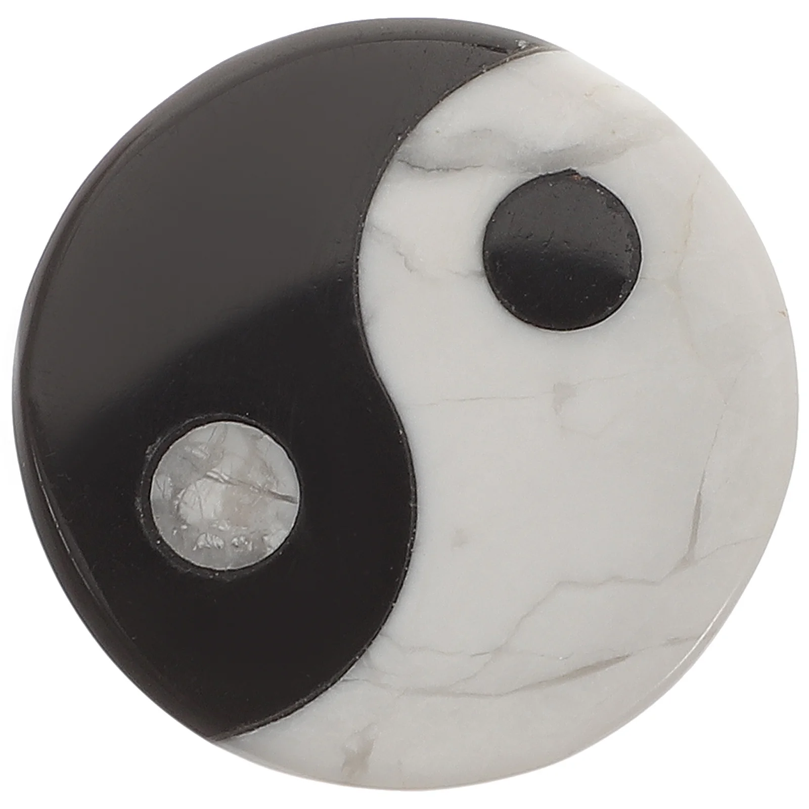 

Premium Black White Tai Chi Stone Art Craft for Home Decor Living Room Office Desk Ornament Small Eight-Diagram Statue