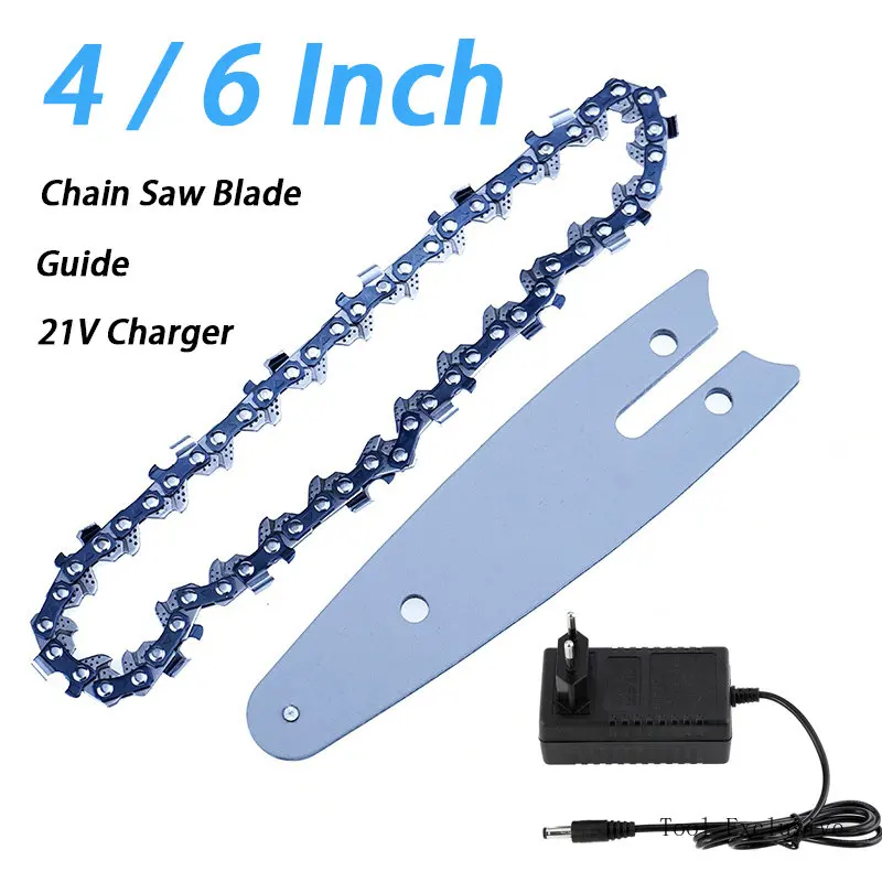 4/6 Inch Rechargeable type Electric Pruning Saw Accessories Chainsaw Chain Plate Charger Saw Accessories Garden Logging ChainSaw