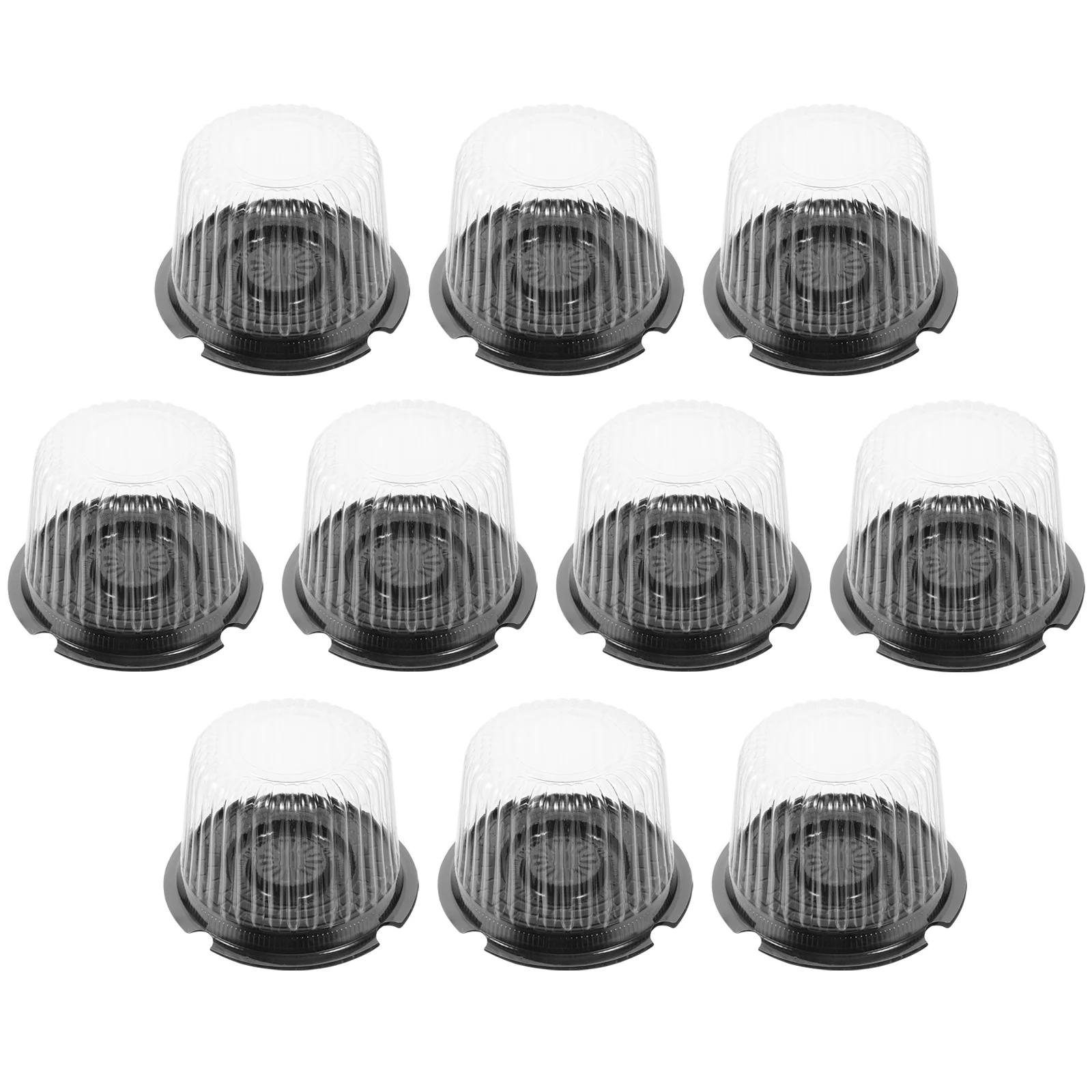 10 Pcs Cake Cheese Storage Box Plastic Containers Pop Pie Transparent Holders with Lids Dessert for The Pet Stackable
