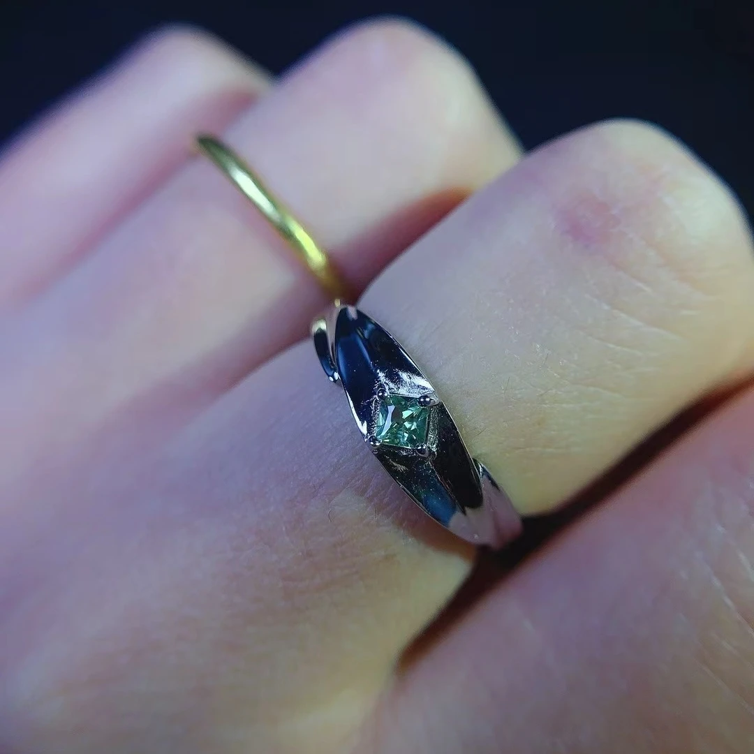 KJJEAXCMY Women's Ring | Natural Peridot with S925 silver , electroplated color retention process, high-clarity support testing
