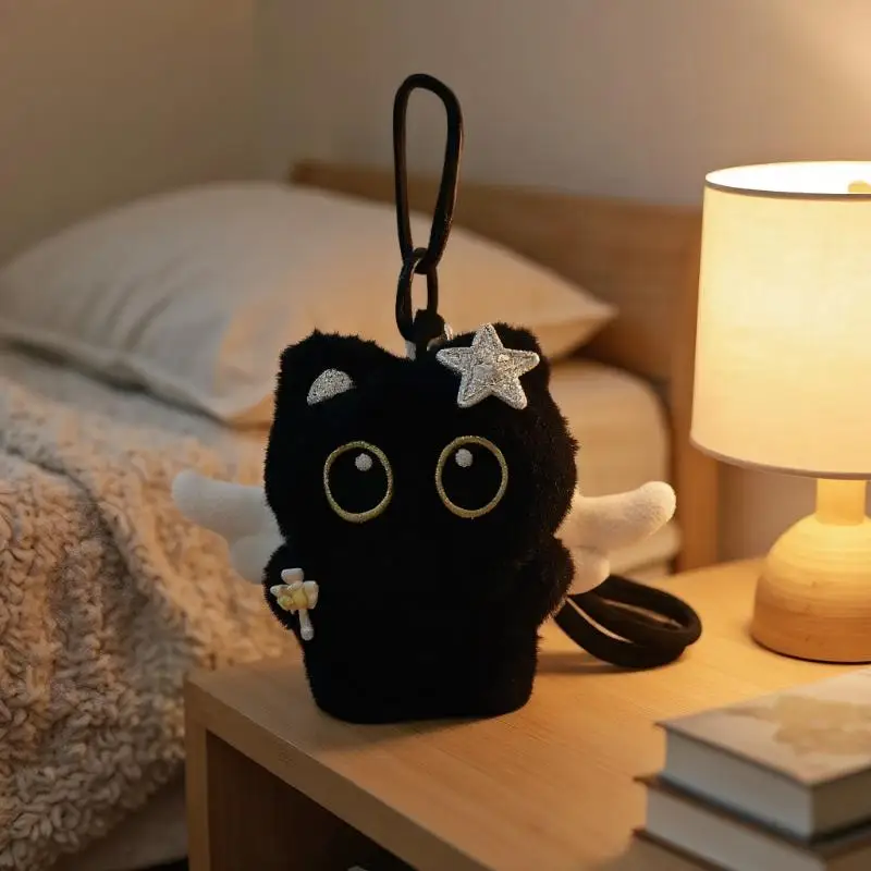 Adorable Soft Black Cat Plush Keychain Stuffed Animal Toy Purse Accessory for Kids Boys Girls Birthday Present