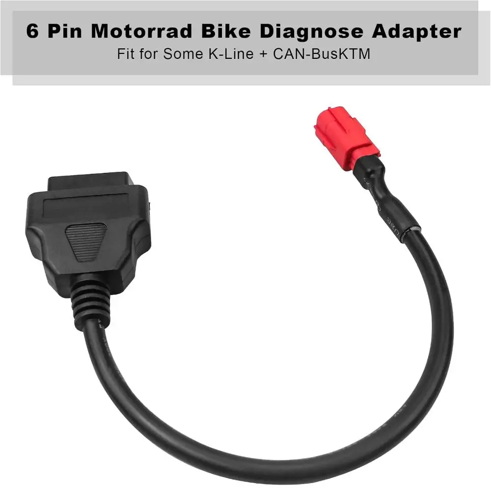 6 Pin OBD2 Connector Cable Diagnostic Tool Compatible Extension Design OBD2 Diagnostic Cord Motorcycle Diagnostic Cable