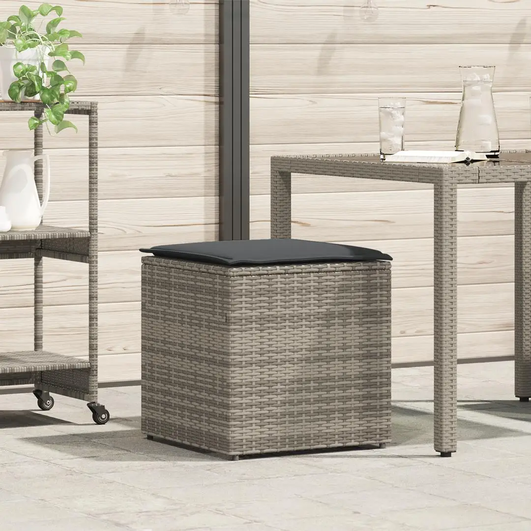

Large Gray Dark Gray Rattan Outdoor Storage Box Weatherproof Garden Deck Patio Organizer