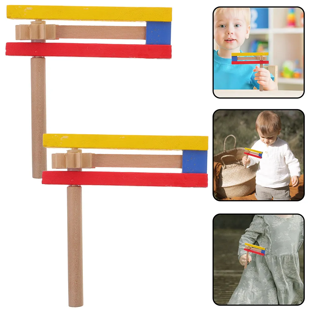 5Pcs Mexicanas Style Wooden Spinning Ratchet Traditional Grogger Noise Maker for Birthday Parties Sports Events Kids Musical Fun