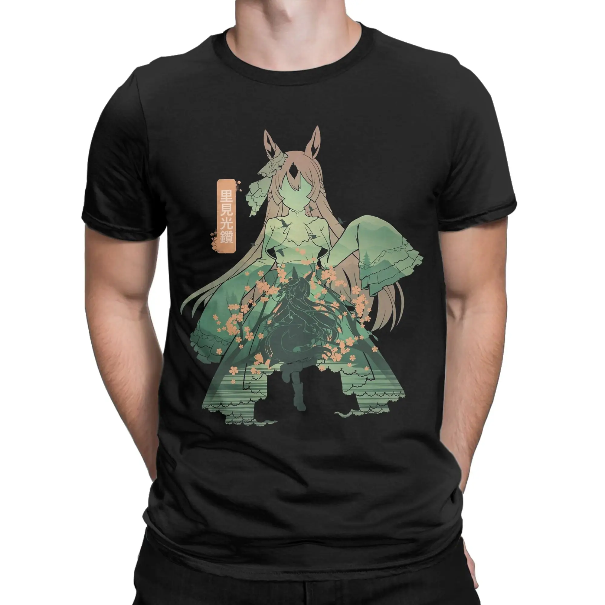 Satono Diamond Uma Musume Anime Men T Shirt  Vintage Tees Short Sleeve O Neck T-Shirt Pure Cotton Plus Size Clothing