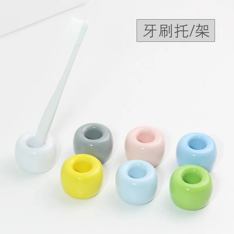 Household Sanitary Ware Lovely Mini Creative Toothbrush Holder Small Goods Storage Box Ceramic Bathroom Brush Rack 8pc/lot