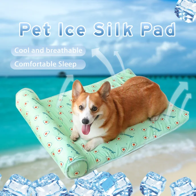 Alfombra Refrescante de Seda de Hielo para Mascotas, Tapete Refrescante de Verano para Perros y Gatos, Antideslizante, Impermeable y Fácil de Limpiar