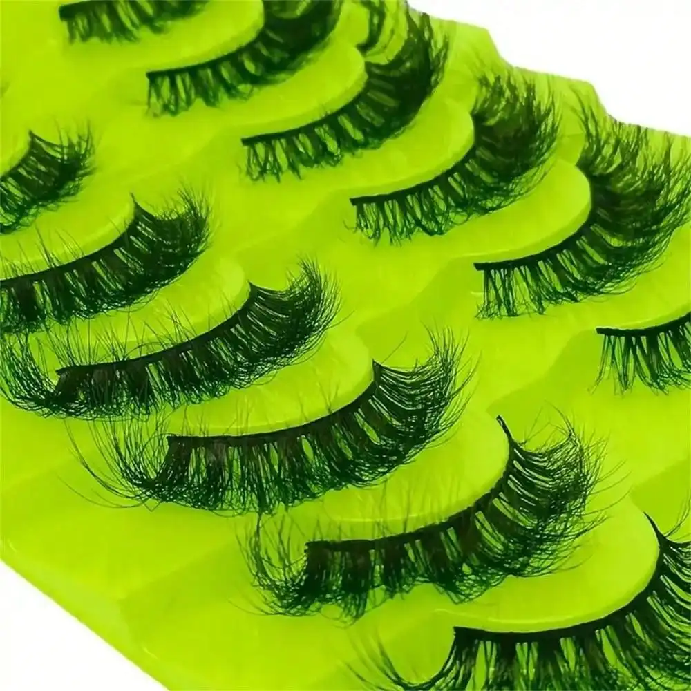 7 pares de pestañas postizas estilo hada, naturalmente gruesas, adecuadas para ojos de gato y maquillaje puntiagudo, perfectas para realzar su apariencia