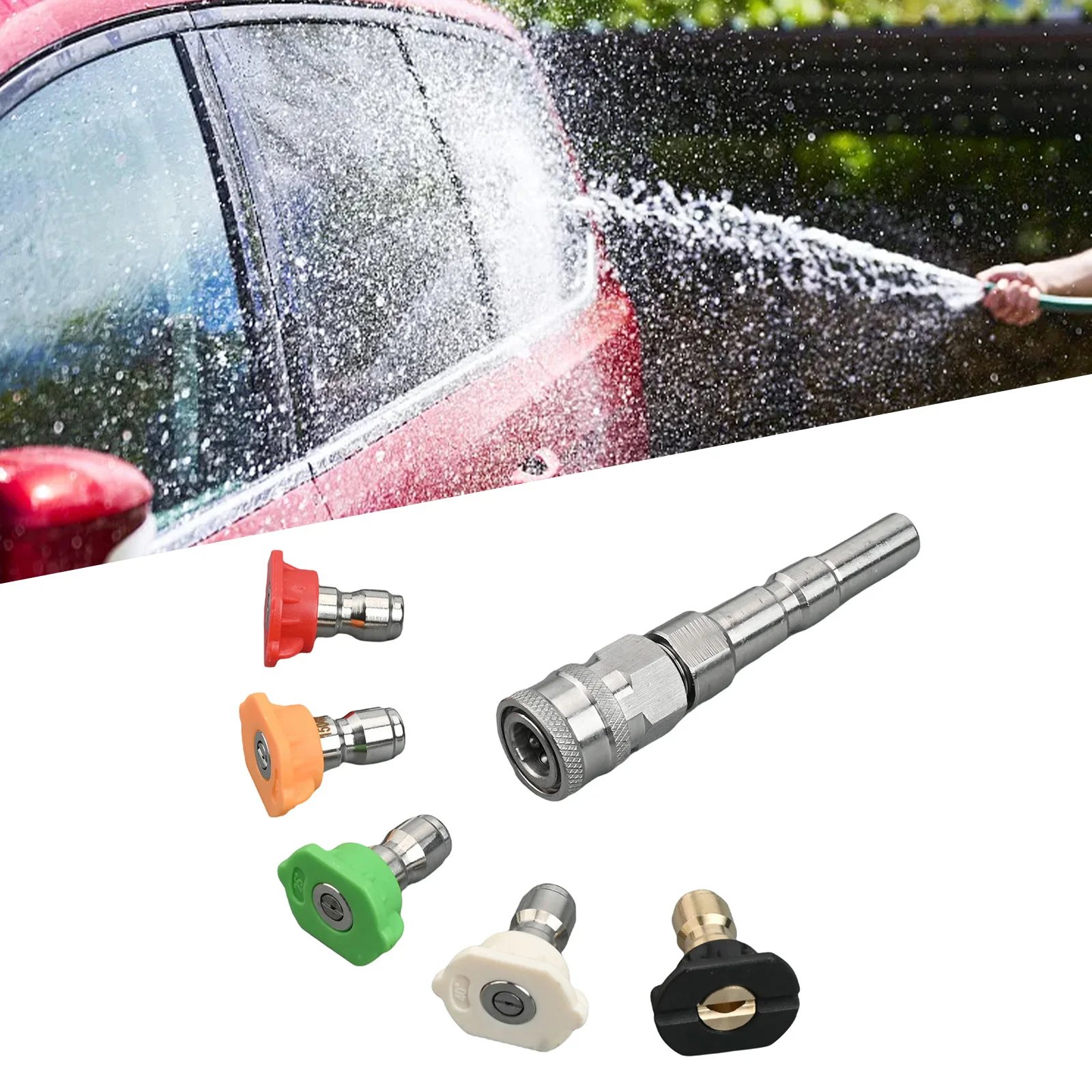 

Насадки для мойки автомобиля, адаптер для мойки высокого давления, быстроразъемное соединение из нержавеющей стали 1/4 дюйма для Nilfisk KEW с насадкой для пенопласта