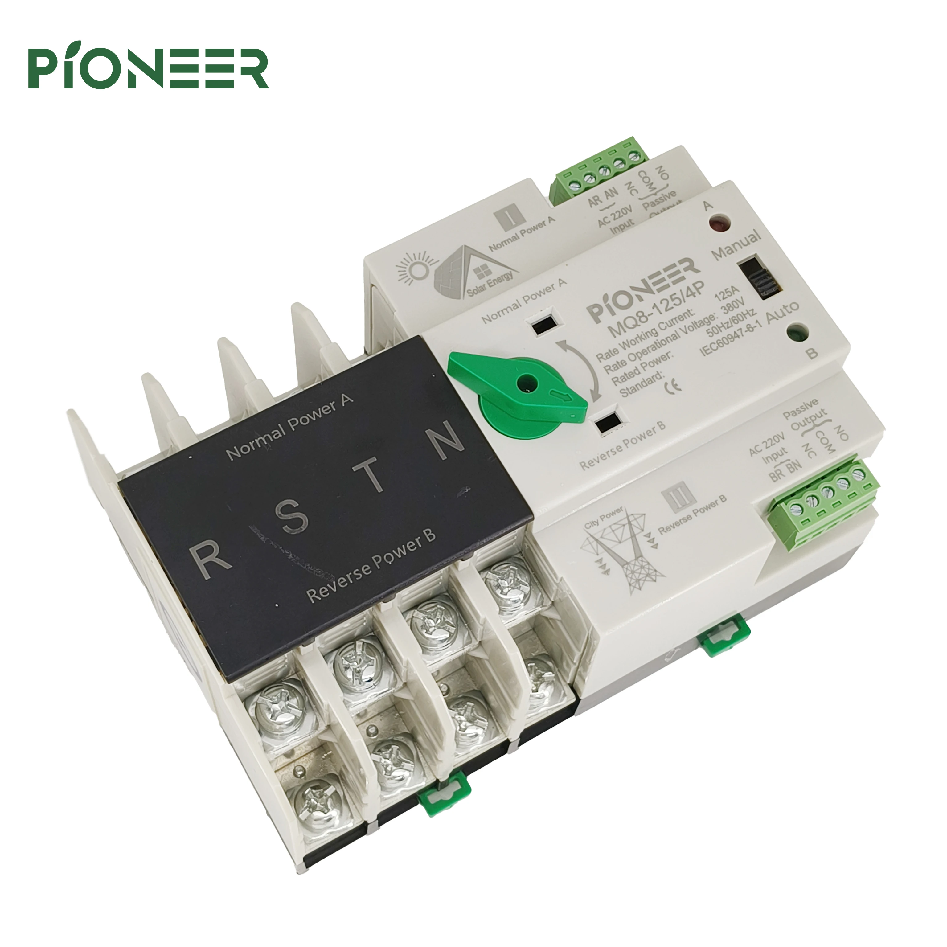 4P 125A Dual Power Intelligent Automatic Transfer Switch Uninterrupted PC for PV ATS