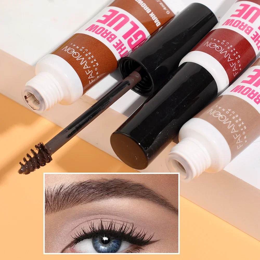 Lasting Eyebrow Enhancer Cream with Brush 4 Colors Waterproof Fast Tint Easy Dye DIY Natural Eyebrow Gel Tattoo Tint Cosmetics