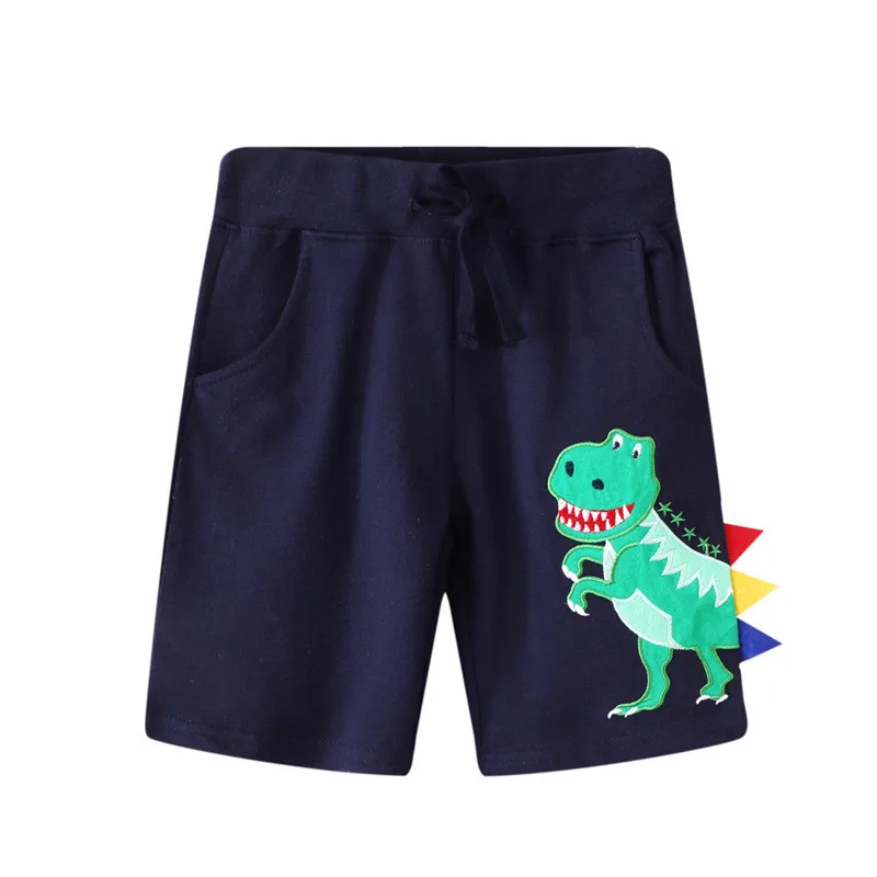 Jumping Meters 2-7T Summer Boys Shorts Dinosaurs Embroidery Drawstring Baby Boys Girls Short Pants Children's Kids Trousers