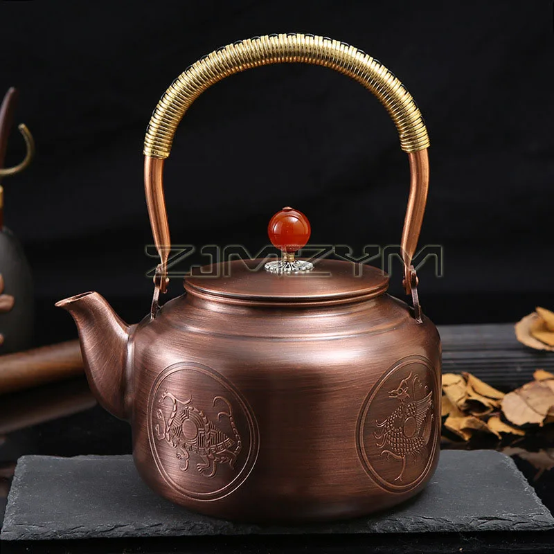 1.4L Copper Teapot Stove Boil Tea Kettle Induction Cooker Gas Universal Teapot Handmade Boiling Water Kettle Antique Tea Kettle - view 2