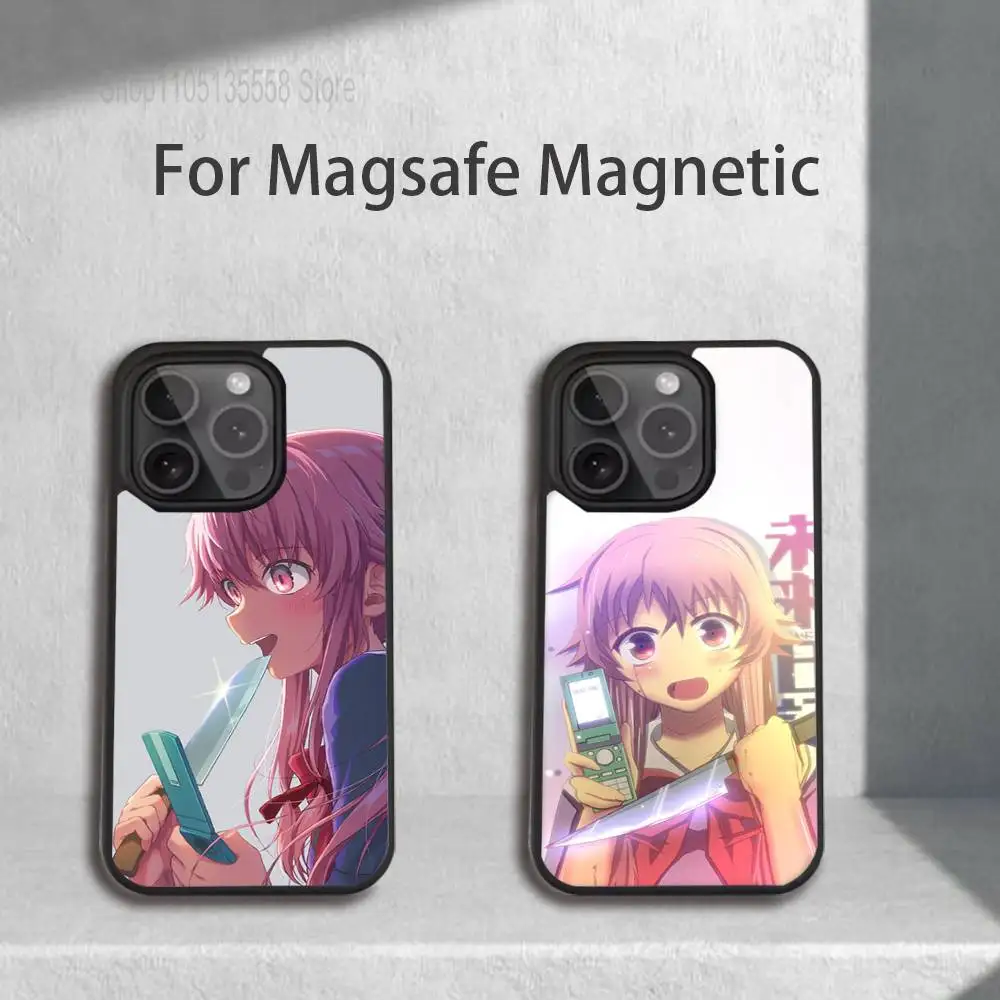 

Mirai Gasai Yuno Anime Phone Case For iPhone 17,16,15,14,13,12,11,Pro,Max,Plus,Mini,SE4,E Magnetic Magsafe Wireless Charging