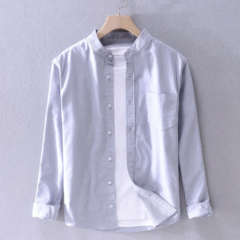 

Pure Cotton Oxford Cloth Men's Casual Shirt Long Sleeve Comfortable Base Layer White Shirt Spring Autumn New Style Youth Fashion