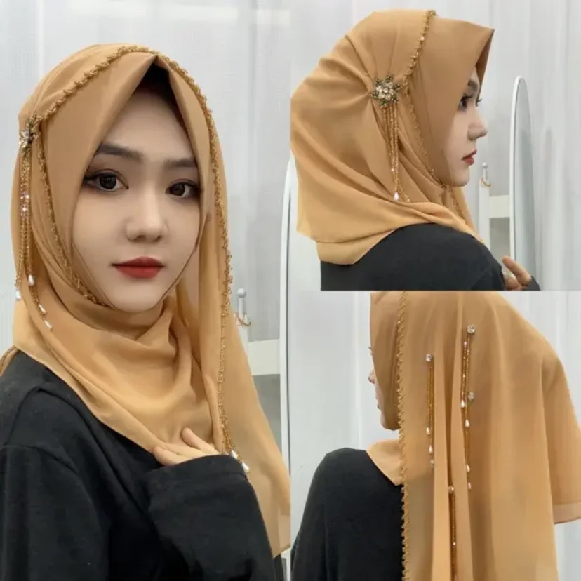 

Luxury High Class Elegant Party Muslim Lady Wraps Hijab