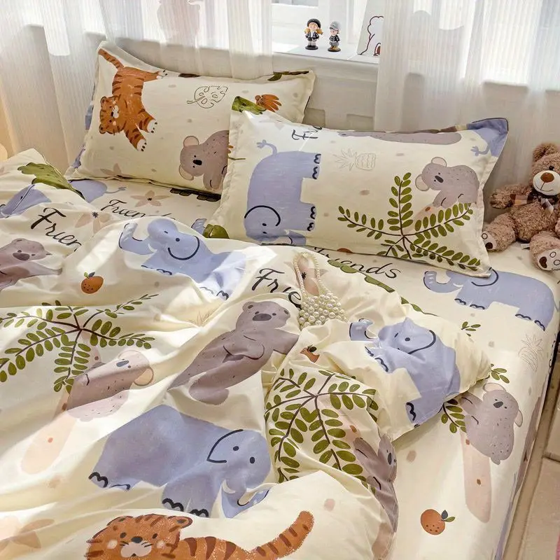 

Cute Cartoon Bedding Set Kids Adult Favorite Duvet Cover Pillowcase Flat Sheet Single Full Size Queen Girls Boys Bed Linens