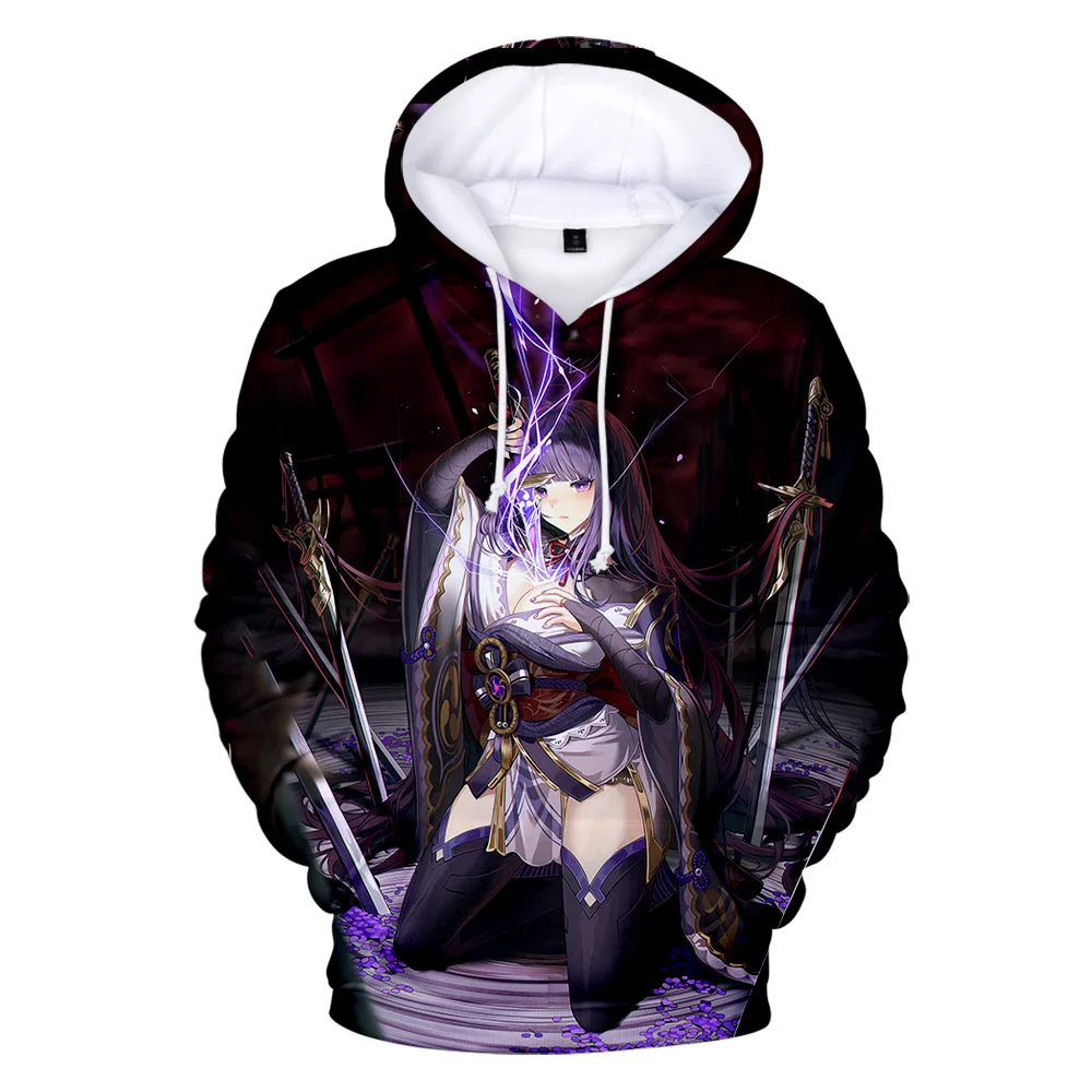 Fashion Genshin Impact Raiden Shogun 3D printed Hoodies Sweatshirts Boys/Girls Fashion Sweatshirt Adult Child Casual Pullovers