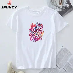 Koszulka z krótkim rękawem Woman Tops 100% bawełna Tshirt Letnia odzież damska T-shirt damski Moda Graficzne koszulki