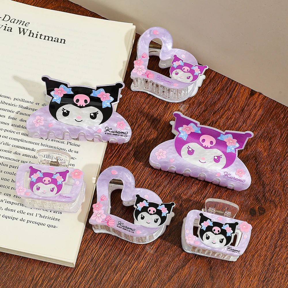 

6 шт. милых мультяшных акриловых заколок для волос Sanrio, повседневные декоративные аксессуары для волос, подарки, модные и стильные заколки для волос.