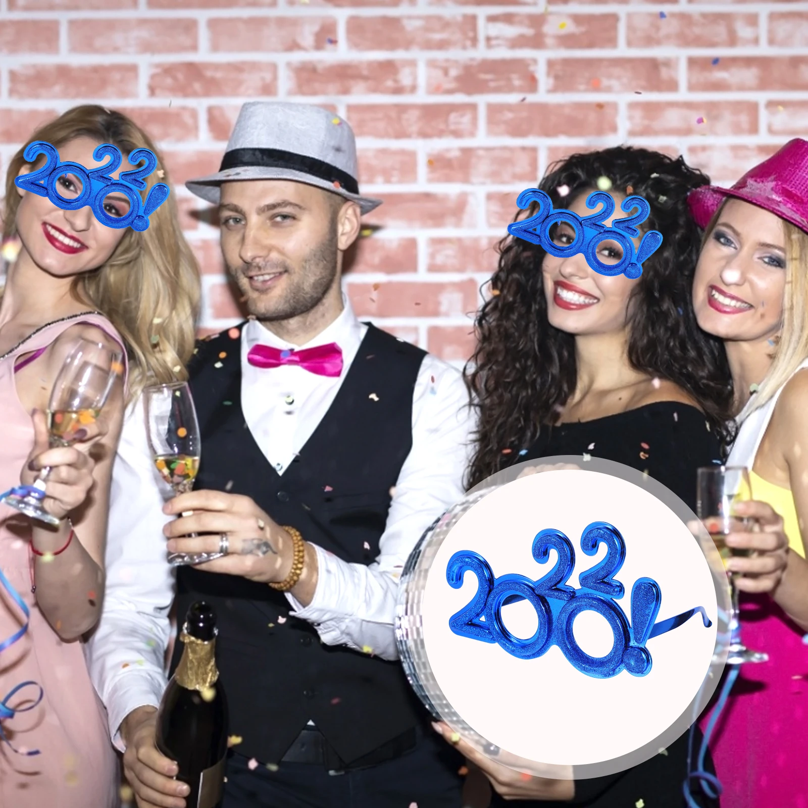 

Digital Glasses Eyeglasses Prop Party Decorative Wacky Number Pattern New Year Fashionable Lightweight Practical