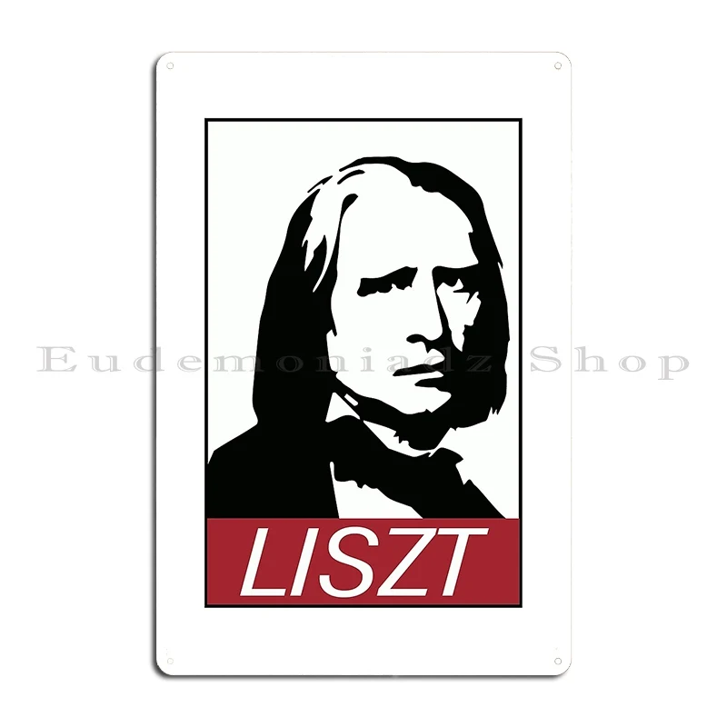 Franz Liszt T Shirt Classical Music Metal Sign Plates Create Living Room Decoration Plaques Tin Sign Poster